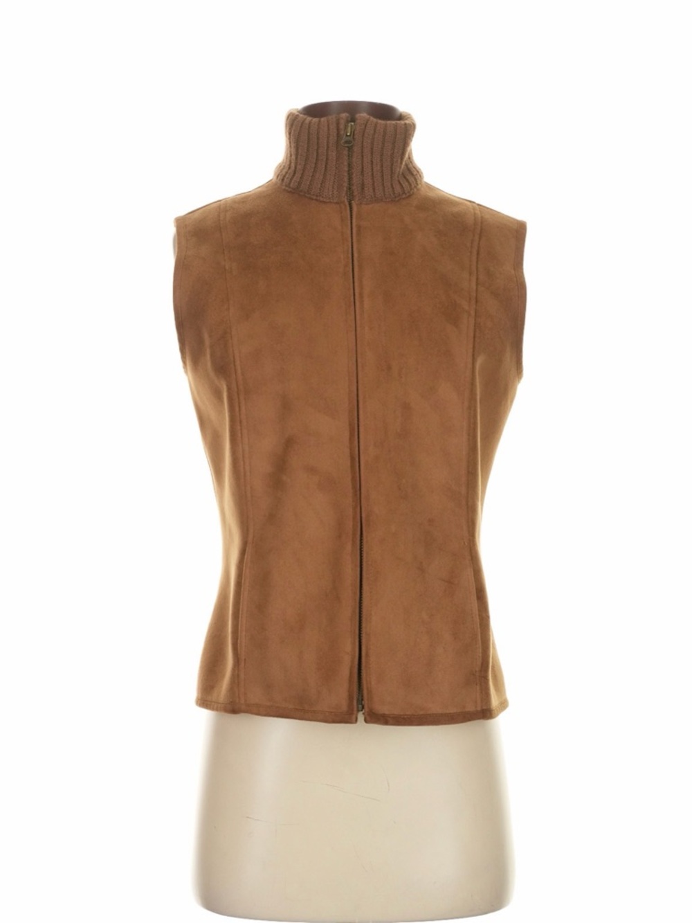 Rare Ann Taylor Petite Faux-Fur Lined Camel Vest
